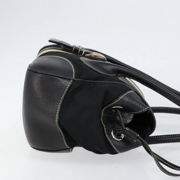 PRADA Shoulder Bag Nylon Leather Black Silver Auth am9430 - Picture 3 of 16